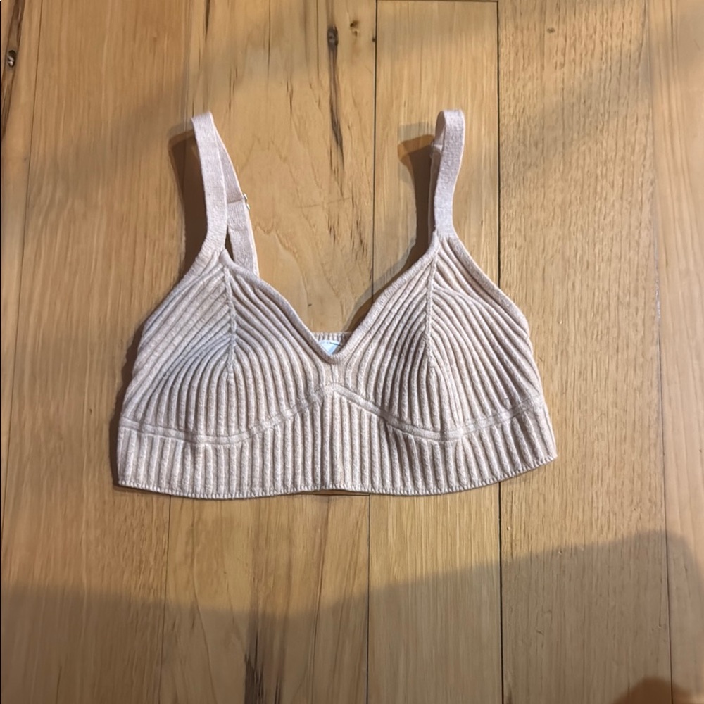 Ribbed Cream Bralette